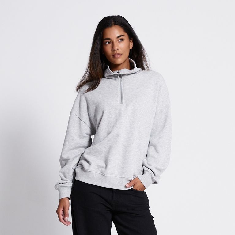 Halb-zip-sweatshirt "Maja" Grey Melange